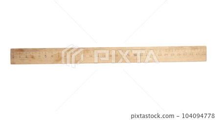 Wooden Ruler isolated on white background 104094778
