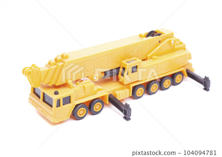 building crane construction machinery toy isolated on white background building crane construction machinery toy isolated on white background 104094781