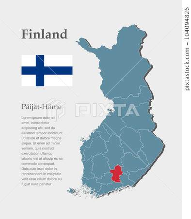 Vector map Finland, region Paijat Hame Vector map Finland, region Paijat Hame 104094826