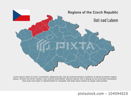 Vector map Czech republic, region Usti nad Labem 104094828