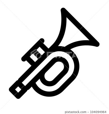 代表音樂、小號的線條樣式圖標 104094964