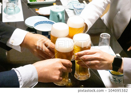 A toast with draft beer A toast with draft beer 104095382