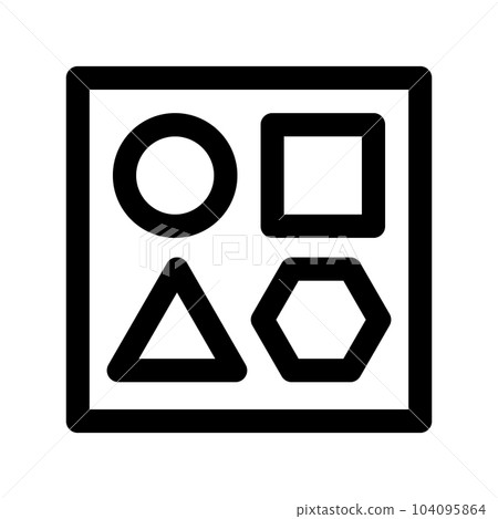 代表設計、形狀和形狀的線條樣式圖標 104095864