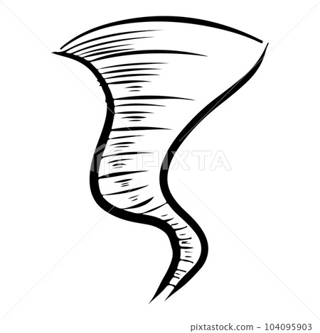 Doodle sketch style of Tornado cartoon hand drawn illustration for concept design. 104095903
