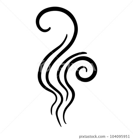 Doodle sketch style of smoke symbol drawn illustration for concept design. 104095951