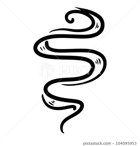 Doodle sketch style of smoke symbol drawn illustration for concept design. 104095953