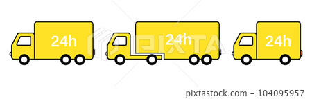 Truck icon set. Freight, delivery symbol. Fast delivery truck. Delivery service icons. Express shipping Truck icon set. Freight, delivery symbol. Fast delivery truck. Delivery service icons. Express shipping 104095957