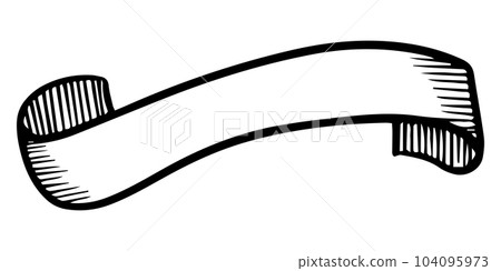 Doodle sketch style of ribbon banner hand drawn illustration. for concept design. 104095973