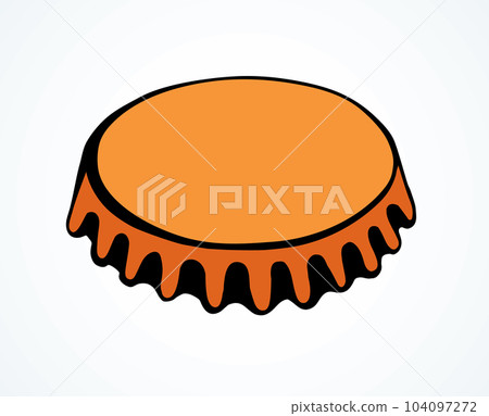 Iron bottle cap. Vector drawing Iron bottle cap. Vector drawing 104097272