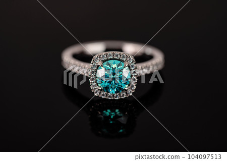 Engagement Ring With Emerald 104097513
