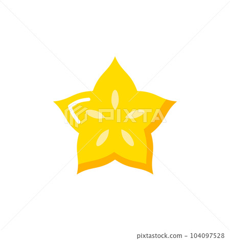 Starfruit vector carambola icon. Star fruit averrhoa slice fresh organic food vegetarian healthy Starfruit vector carambola icon. Star fruit averrhoa slice fresh organic food vegetarian healthy 104097528