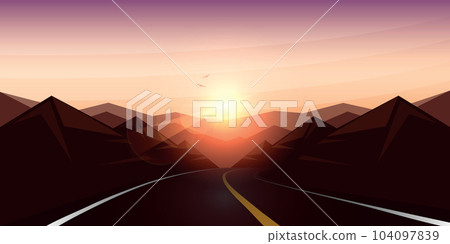 highway in the mountains road trip holiday adventure 104097839