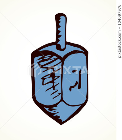 Jewish holiday symbol. Dreidel. Sketch 104097976