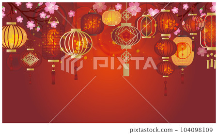 中國風燈籠裝飾背景 中國風燈籠裝飾背景 104098109