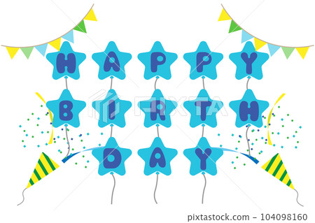 星形氣球生日圖標 星形氣球生日圖標 104098160