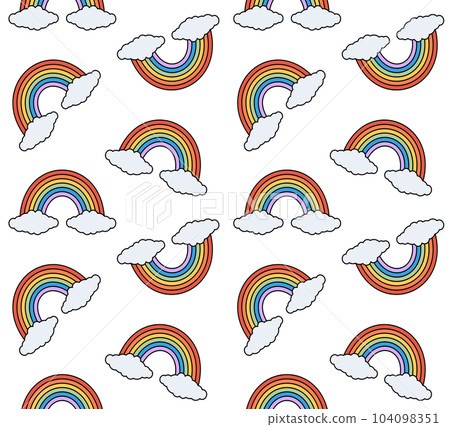 Vector seamless pattern of groovy lgbt rainbow Vector seamless pattern of groovy lgbt rainbow 104098351