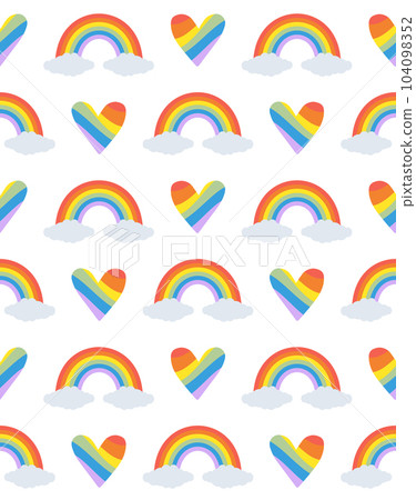 Vector seamless pattern of lgbt heart and rainbow Vector seamless pattern of lgbt heart and rainbow 104098352