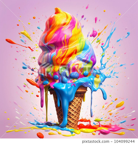 Ice Cream Colorful Illustration Ice Cream Colorful Illustration 104099244