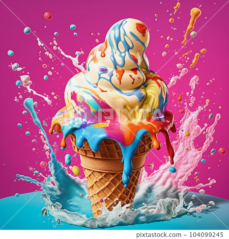 Ice Cream Colorful Illustration 104099245