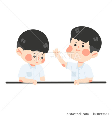 Group of children holding whiteboard 104099855