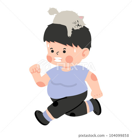 fat man is running healthy lifestyle 104099858