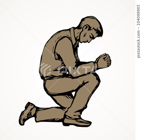 Vector image of the praying person 104099905