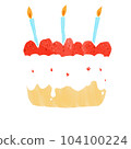 Birthday cake, strawberry cake, candles 104100224