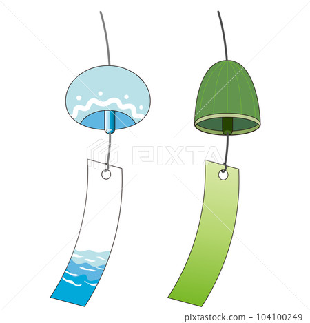 Illustration of a wind chime decorated in summer 104100249