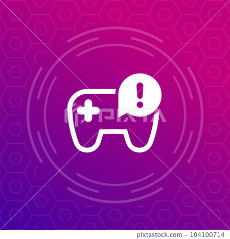 Game addiction icon with a gamepad, vector 104100714