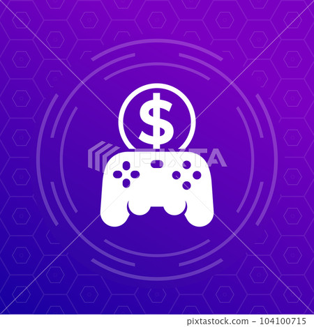play to earn icon with a gamepad, vector 104100715