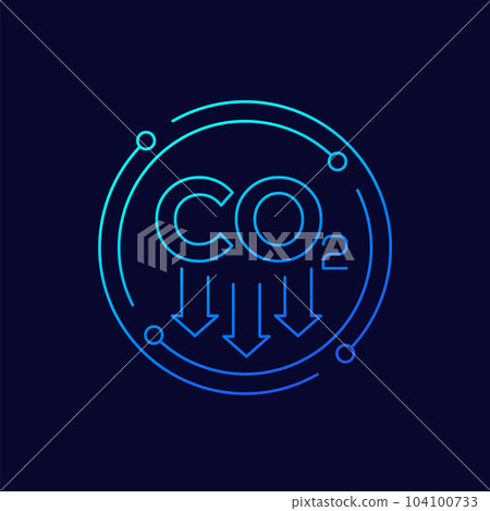 carbon dioxide emissions, reduce co2 emission icon carbon dioxide emissions, reduce co2 emission icon 104100733