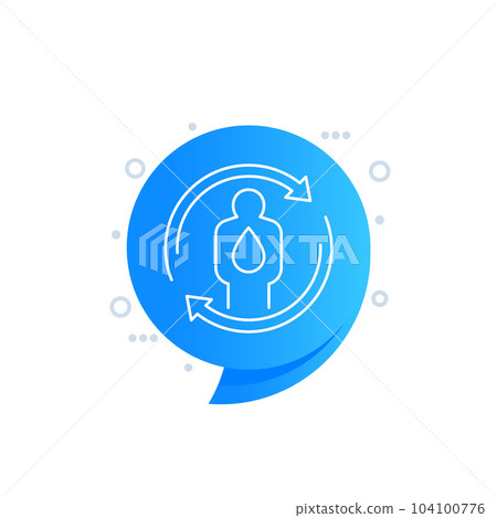 rehydrate your body line icon, vector 104100776