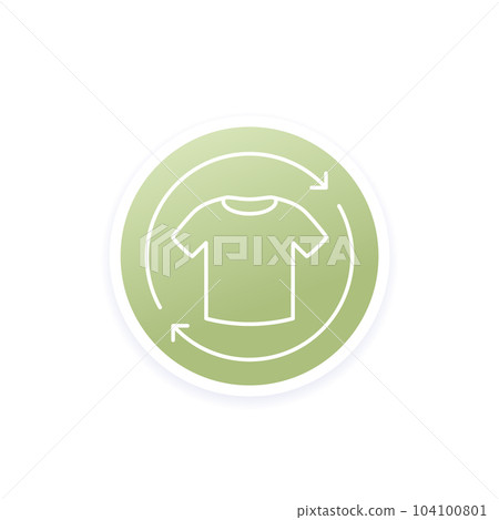 recycling clothes line icon with t-shirt, vector 104100801