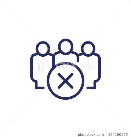 blocked users line icon, vector 104100825