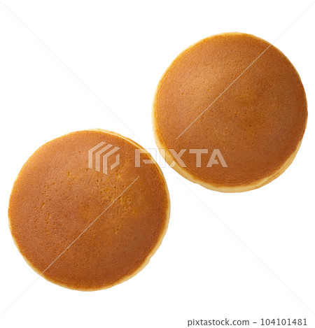 Homemade pancakes isolated on a white background. 104101481