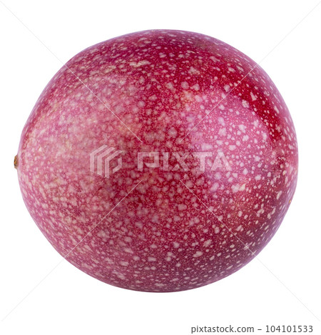 Whole passionfruit and a half of maracuya isolated on a white background Whole passionfruit and a half of maracuya isolated on a white background 104101533