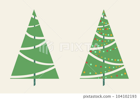 Vector drawing of Christmas trees on a white background. 104102193