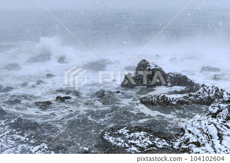 在下雪的冬天日本海 在下雪的冬天日本海 104102604