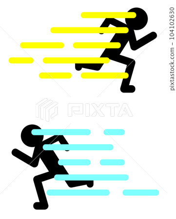 一個人全速奔跑的插圖 一個人全速奔跑的插圖 104102630