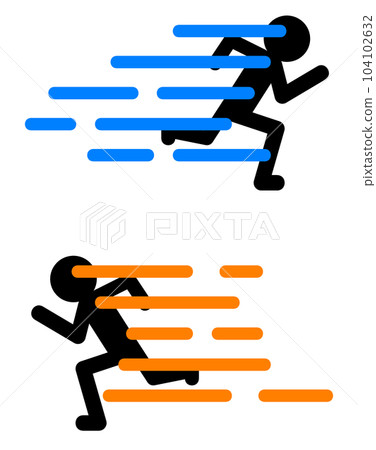 一個人全速奔跑的插圖 一個人全速奔跑的插圖 104102632
