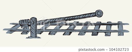 Railroad barrier. Vector drawing Railroad barrier. Vector drawing 104102723