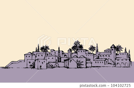 City in a desert. Vector drawing City in a desert. Vector drawing 104102725