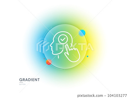 Head line icon. Gradient blur button with glassmorphism. Select user sign. Checkbox symbol. Transparent glass design. Select user line icon. Vector Head line icon. Gradient blur button with glassmorphism. Select user sign. Checkbox symbol. Transparent glass design. Select user line icon. Vector 104103277