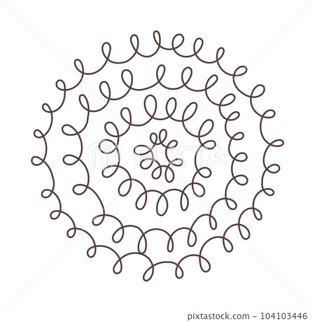 Round abstract hand drawn pattern Vector Round abstract hand drawn pattern Vector 104103446