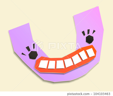 Arc cut out of paper with a face Arc cut out of paper with a face 104103463