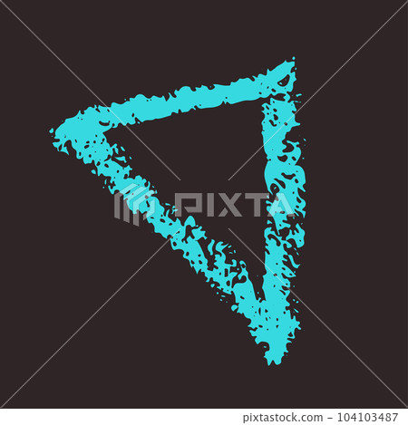 Simple triangle drawn with crayons 104103487