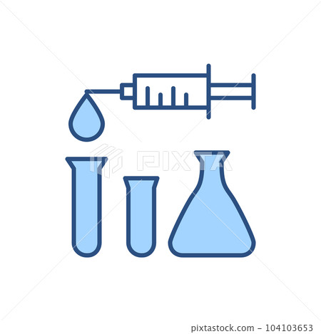 Syringe and Lab Tubes related vector icon. Syringe and Lab Tubes related vector icon. 104103653