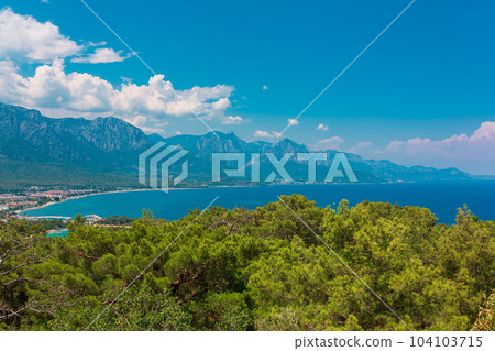 Beautiful view on coast near Kemer, Antalya, Turkey Kemer, Antalya, Mediterranean region, Turkey, Lycia. 104103715