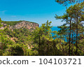 Beautiful view on coast near Kemer, Antalya, Turkey Kemer, Antalya, Mediterranean region, Turkey, Lycia. 104103721