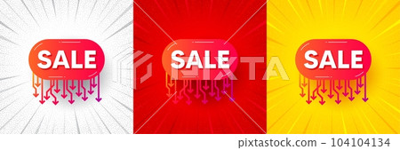 Sale sticker. Flash offer banner, coupon or poster. Discount banner shape. Coupon tag icon. Sale tag promo banner. Retail marketing flyer. Starburst pop art. Vector Sale sticker. Flash offer banner, coupon or poster. Discount banner shape. Coupon tag icon. Sale tag promo banner. Retail marketing flyer. Starburst pop art. Vector 104104134